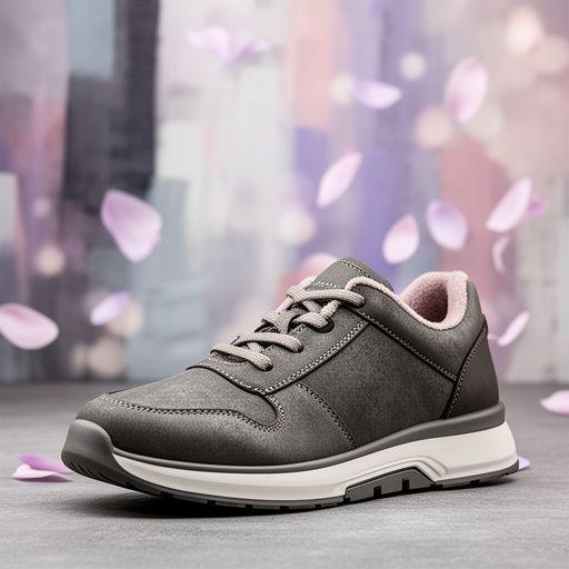 Stadttauglicher Schuh Urban Petal mit weicher Linie und urbanem Studiohintergrund